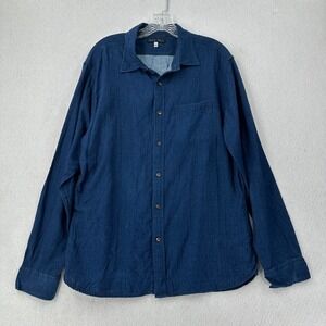 Alex Mill Shirt Mens Western Chambray Long Sleeve Casual Button Size LARGE